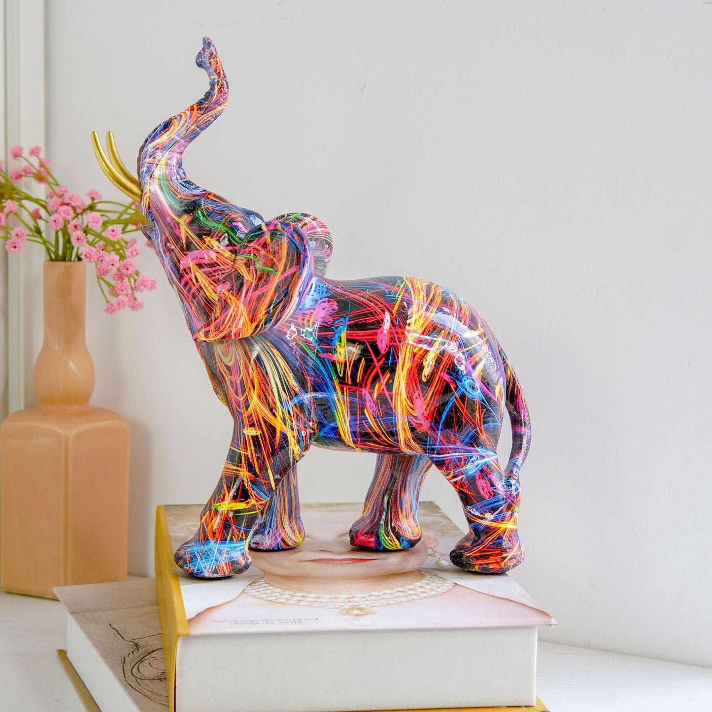 Creative Graffiti Elephant Figurine