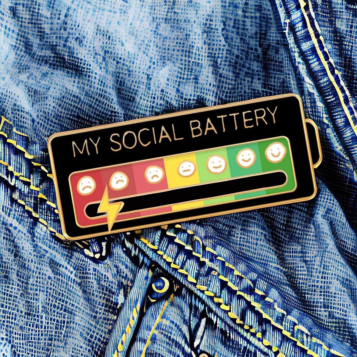 Funny Social Mood Brooch Pin