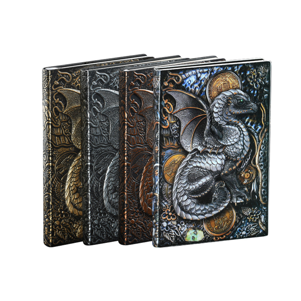 Dragon Retro Relief Leather Notebook