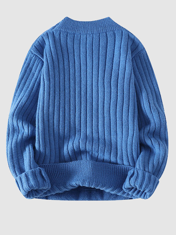 Herrenpullover mit Rundhalsausschnitt und Zopfmuster