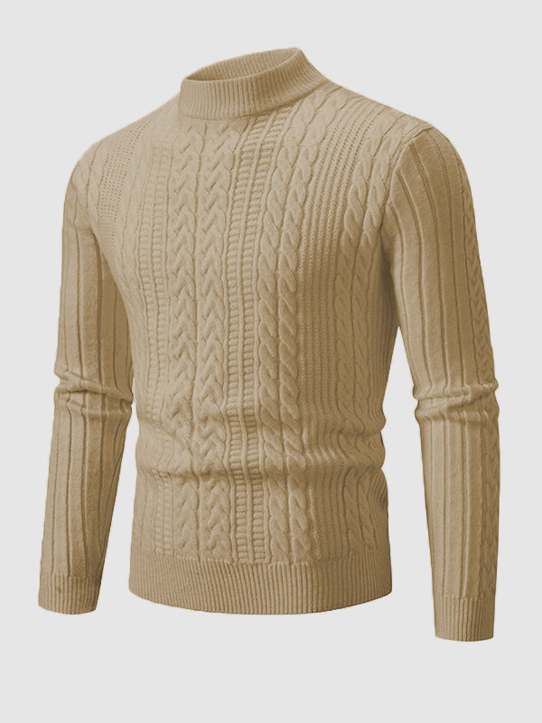 Klassischer Herrenpullover mit geometrischem Muster und schmalem Stehkragen