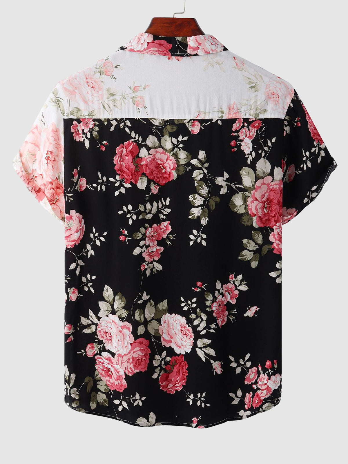 Hawaii-Kurzarmhemd mit Blumen-Patchworkmuster für Herren