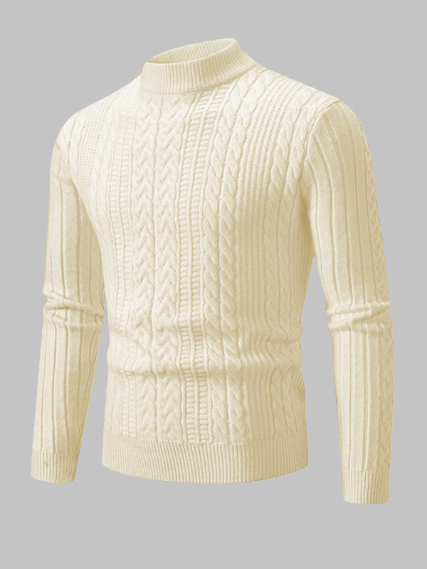 Klassischer Herrenpullover mit geometrischem Muster und schmalem Stehkragen