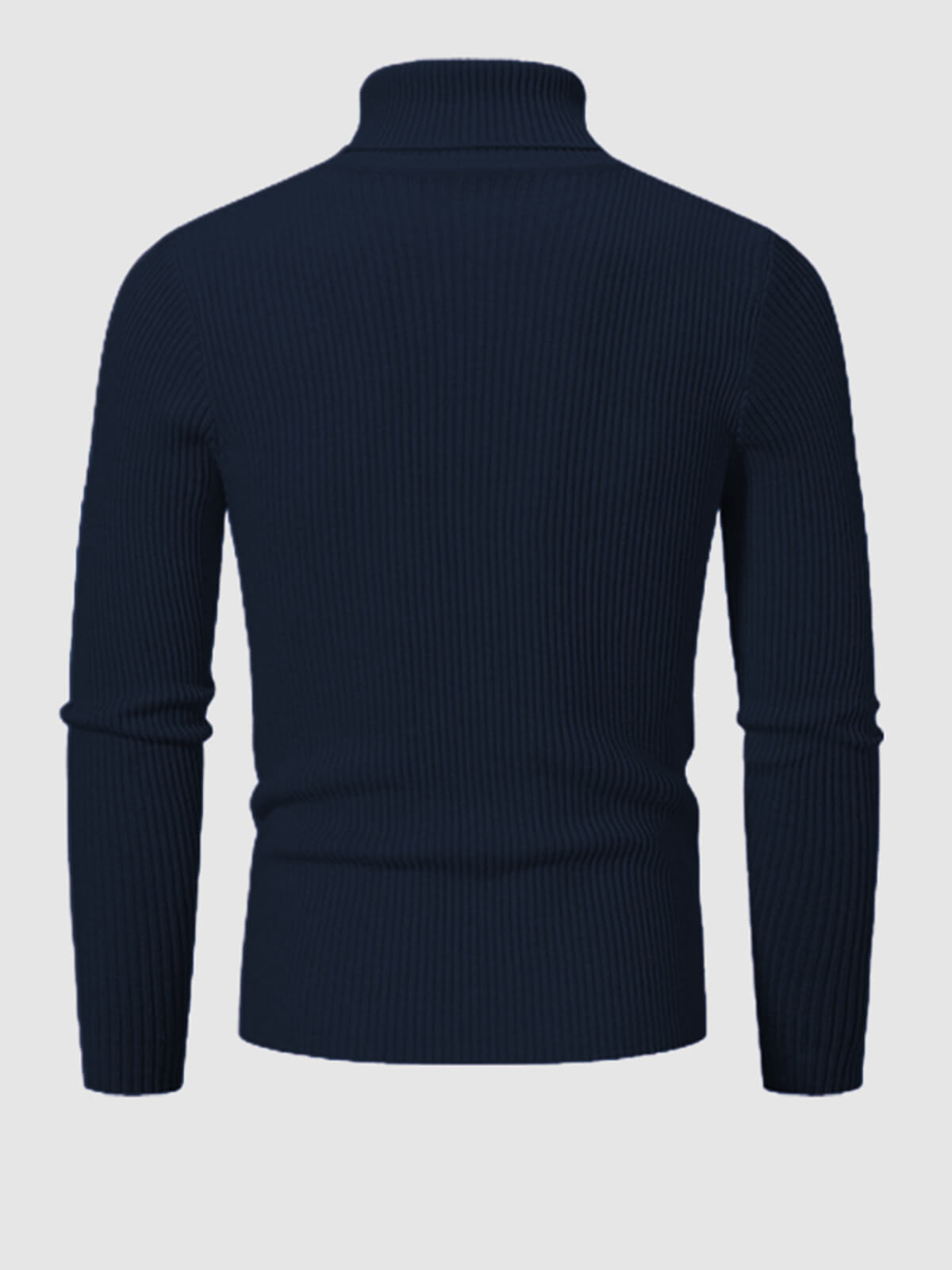 Einfarbiger, gestreifter Rollkragenpullover für Herren