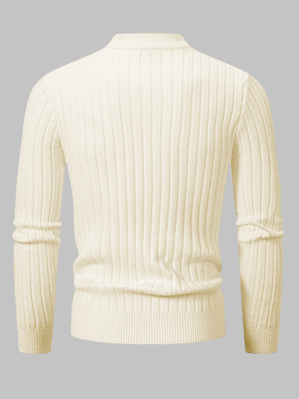Klassischer Herrenpullover mit geometrischem Muster und schmalem Stehkragen