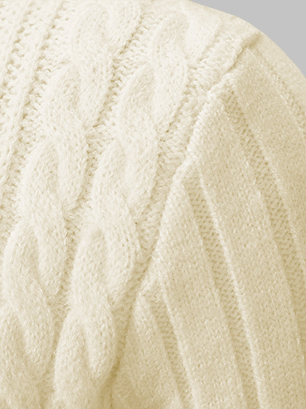 Klassischer Herrenpullover mit geometrischem Muster und schmalem Stehkragen