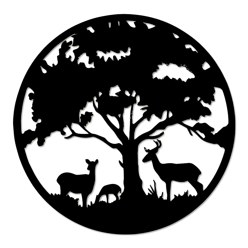 Metal Deer Decor Tree of Life Metal Wall Art