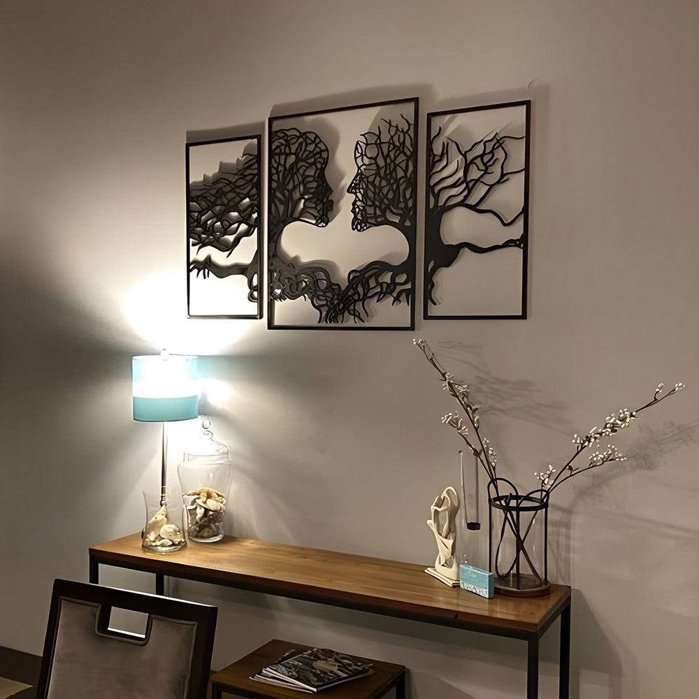 3 Pcs Kissing Tree of Life Metal Wall Art