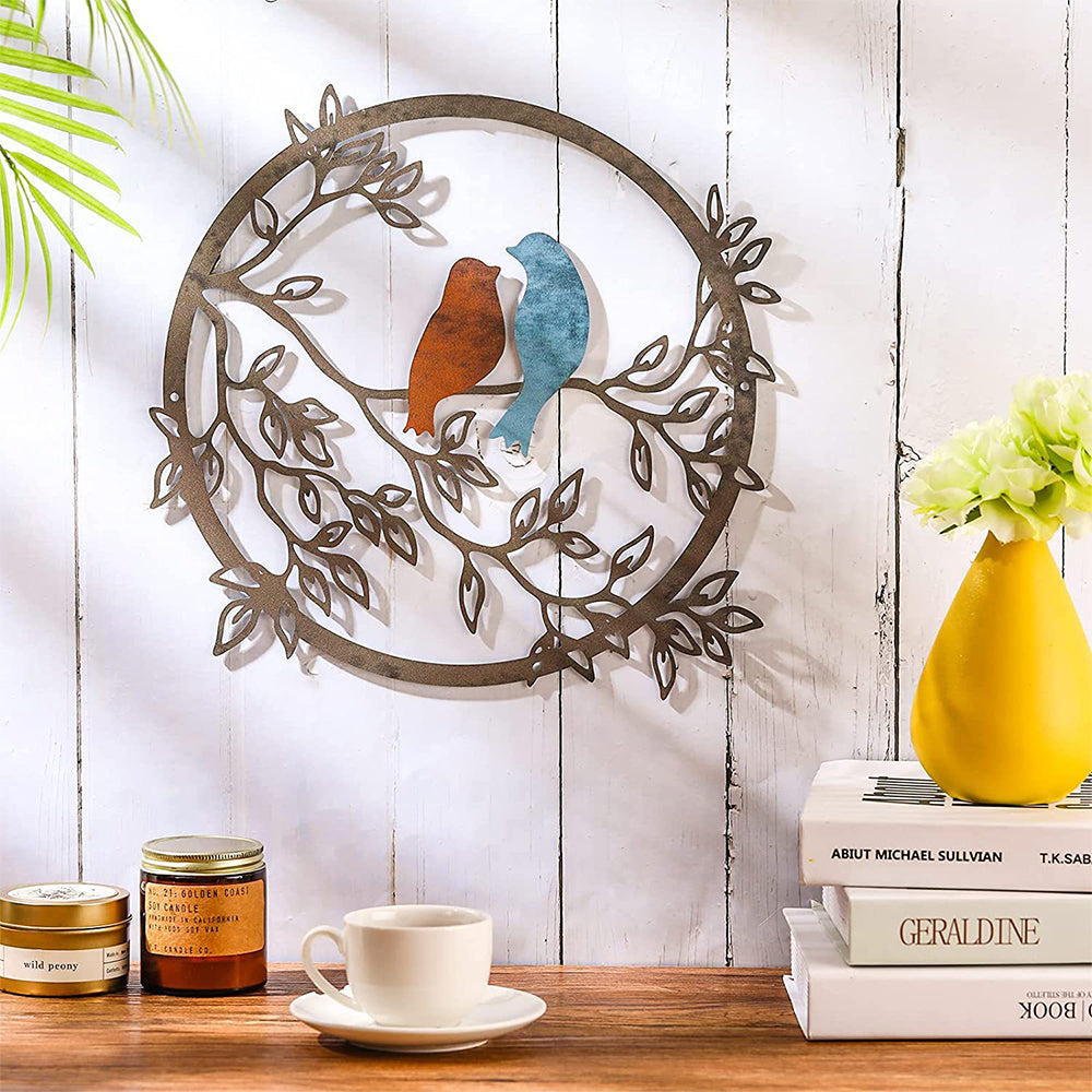 Welcome Lovebirds Metal Wall Art
