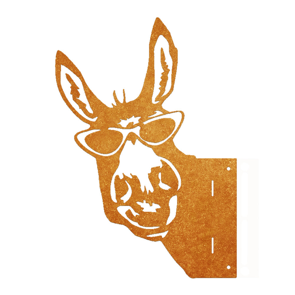 Donkey with Sunglasses Farm Peeping Animal Outdoor Metal Garden Art