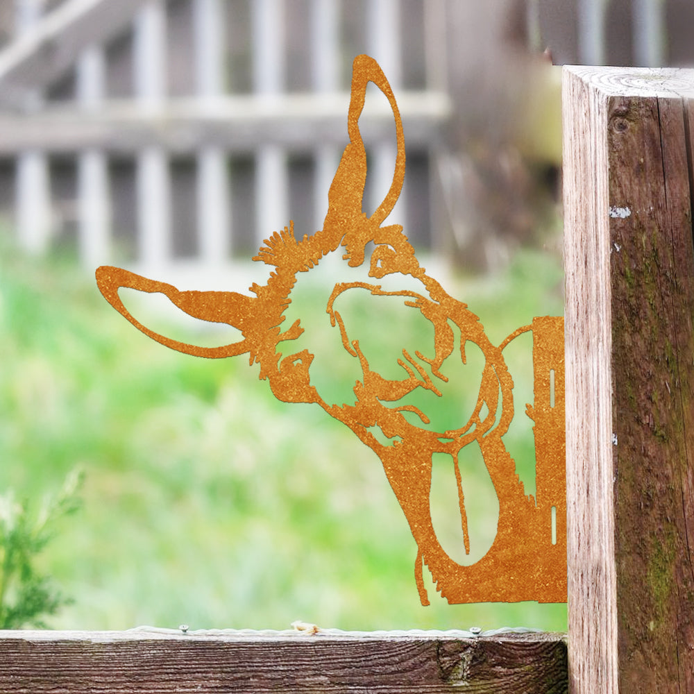 Naughty Donkey Farm Peeping Animal Outdoor Metal Garden Art