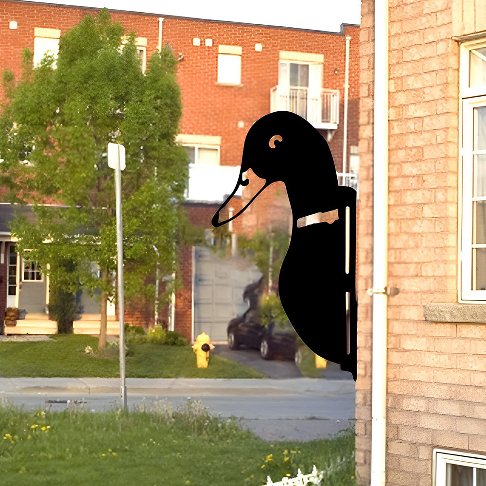 Duck Farm Peeping Animal Outdoor Metal Garden Art