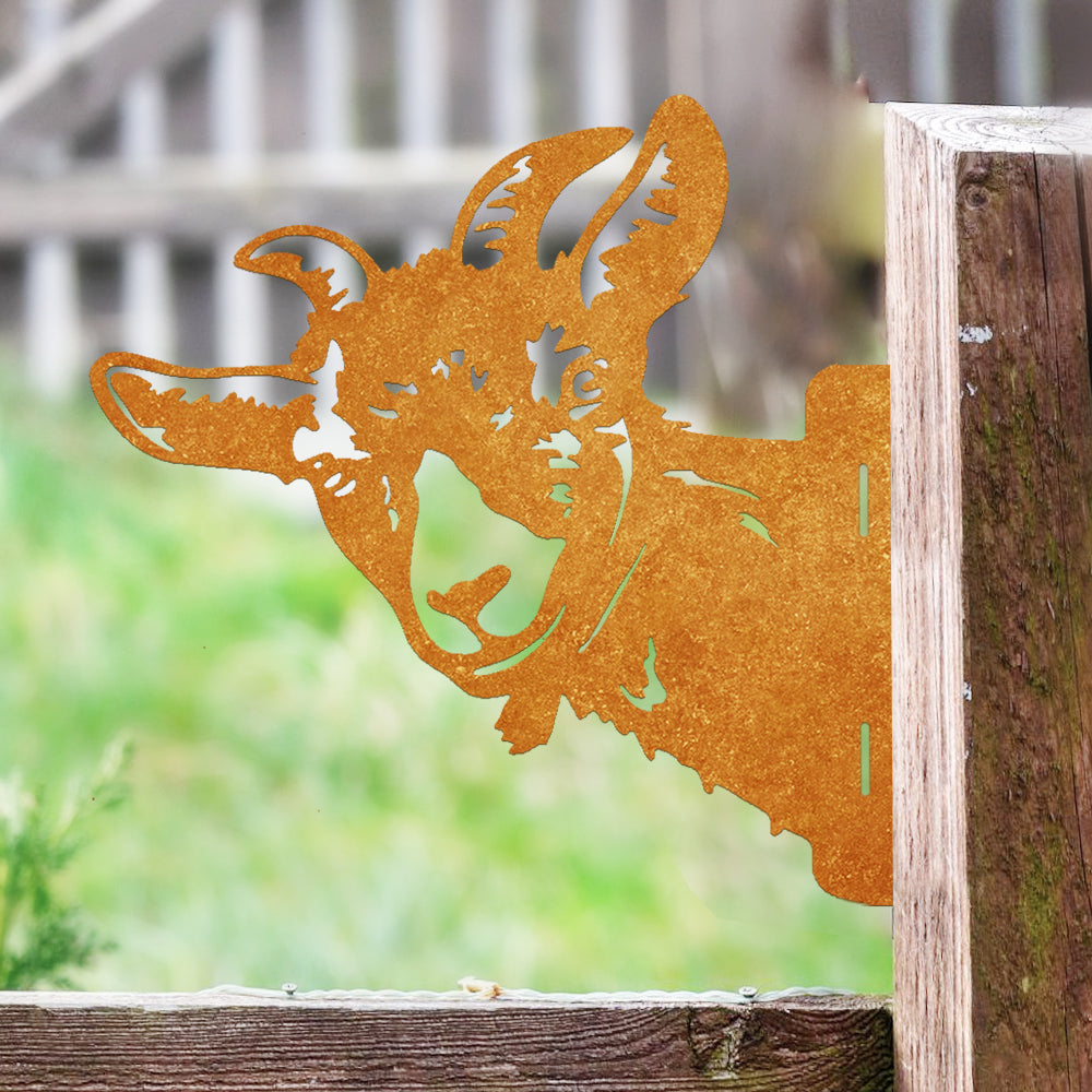 Goat Farm Peeping Animal Outdoor Metal Garden Art