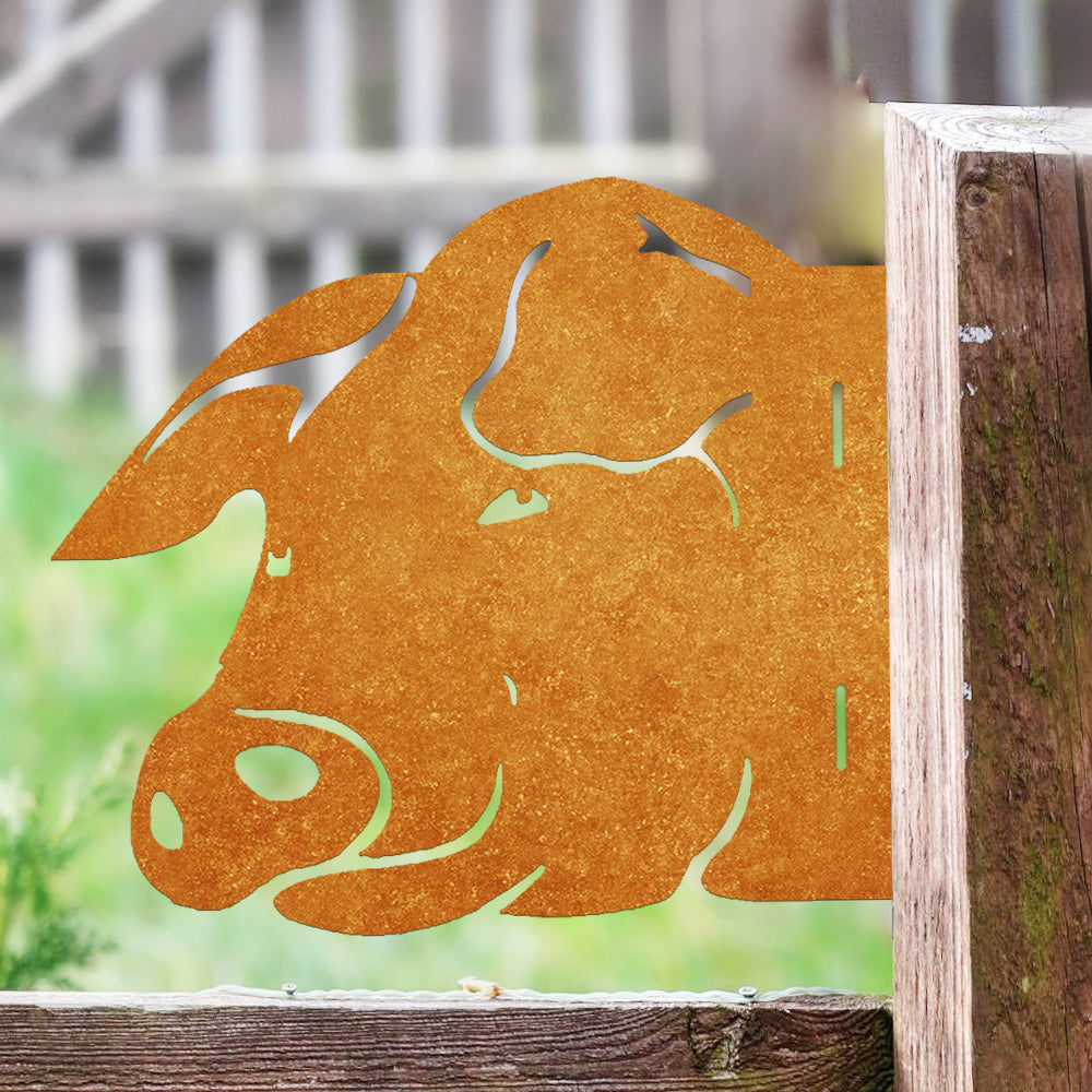 Pig Metal Farm Peeping Animal Outdoor Metal Garden Art