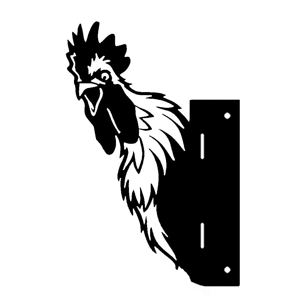 Rooster Farm Peeping Animal Outdoor Metal Garden Art