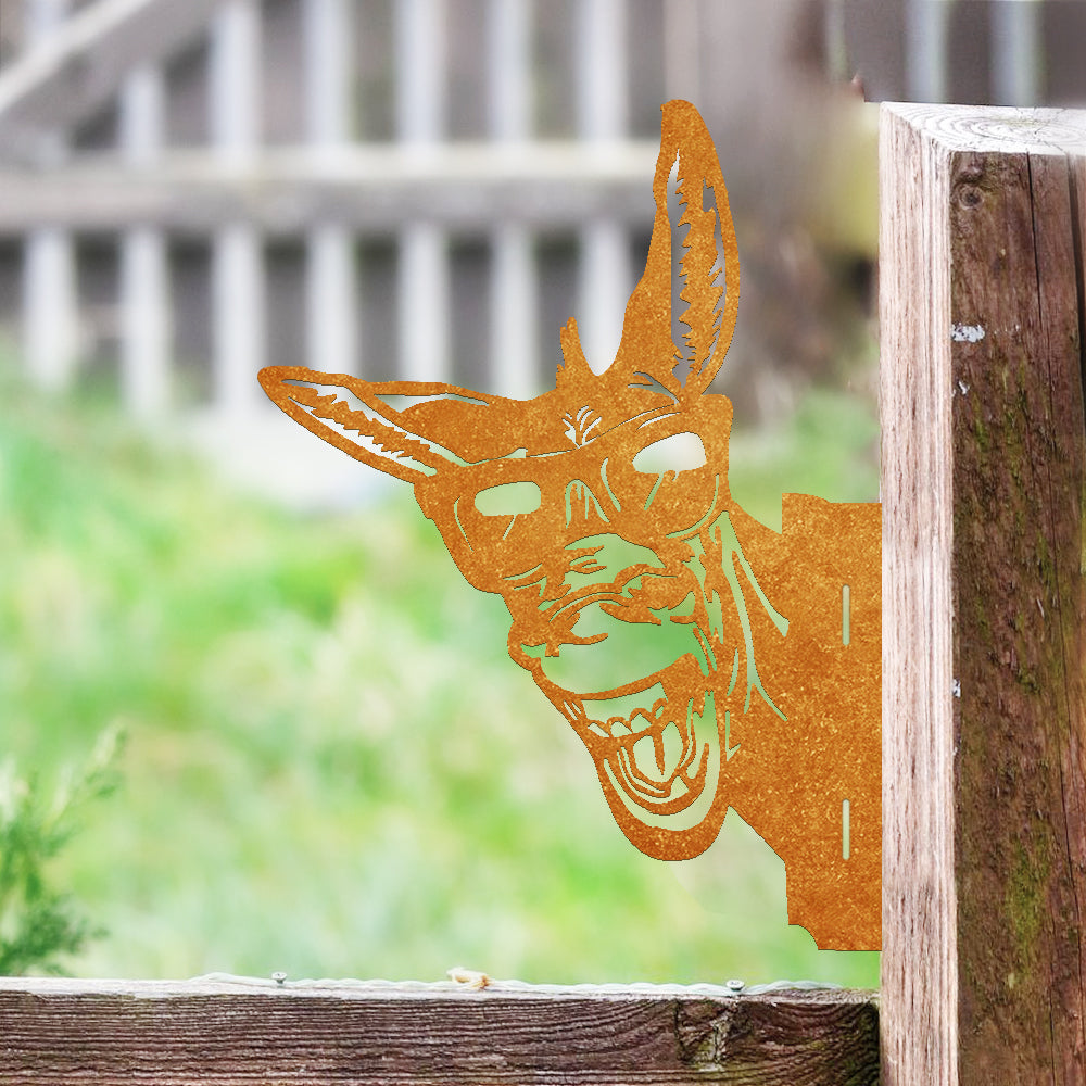 Donkey Farm Peeping Animal Outdoor Metal Garden Art