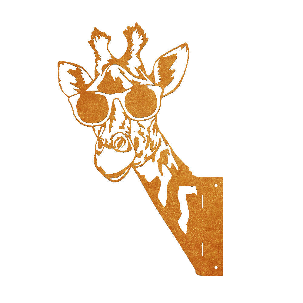 Giraffe Farm Peeping Animal Outdoor Metal Garden Art