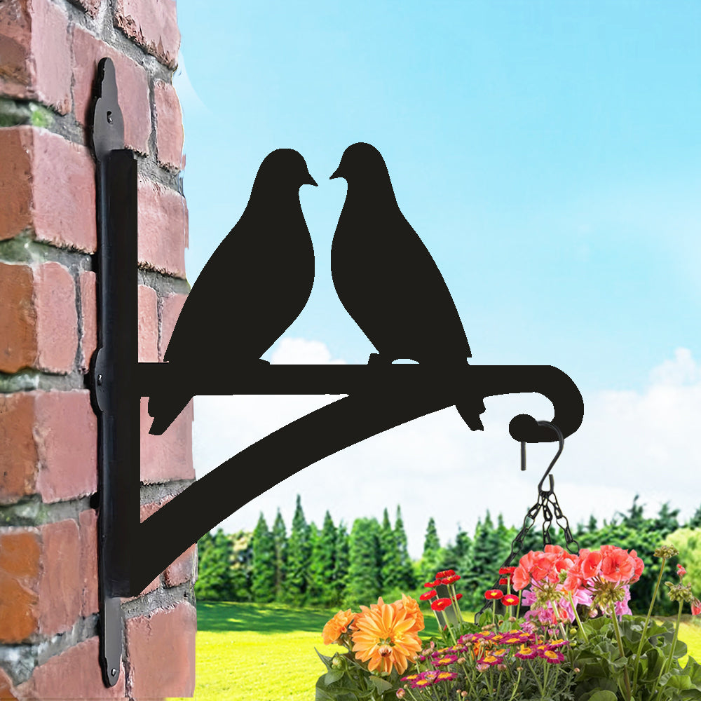 Pair of Doves Metal Hanging Bracket Plant Stand