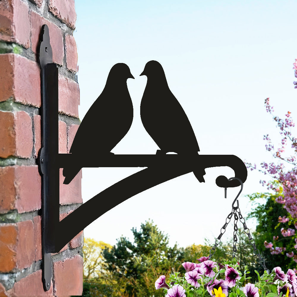Pair of Doves Metal Hanging Bracket Plant Stand