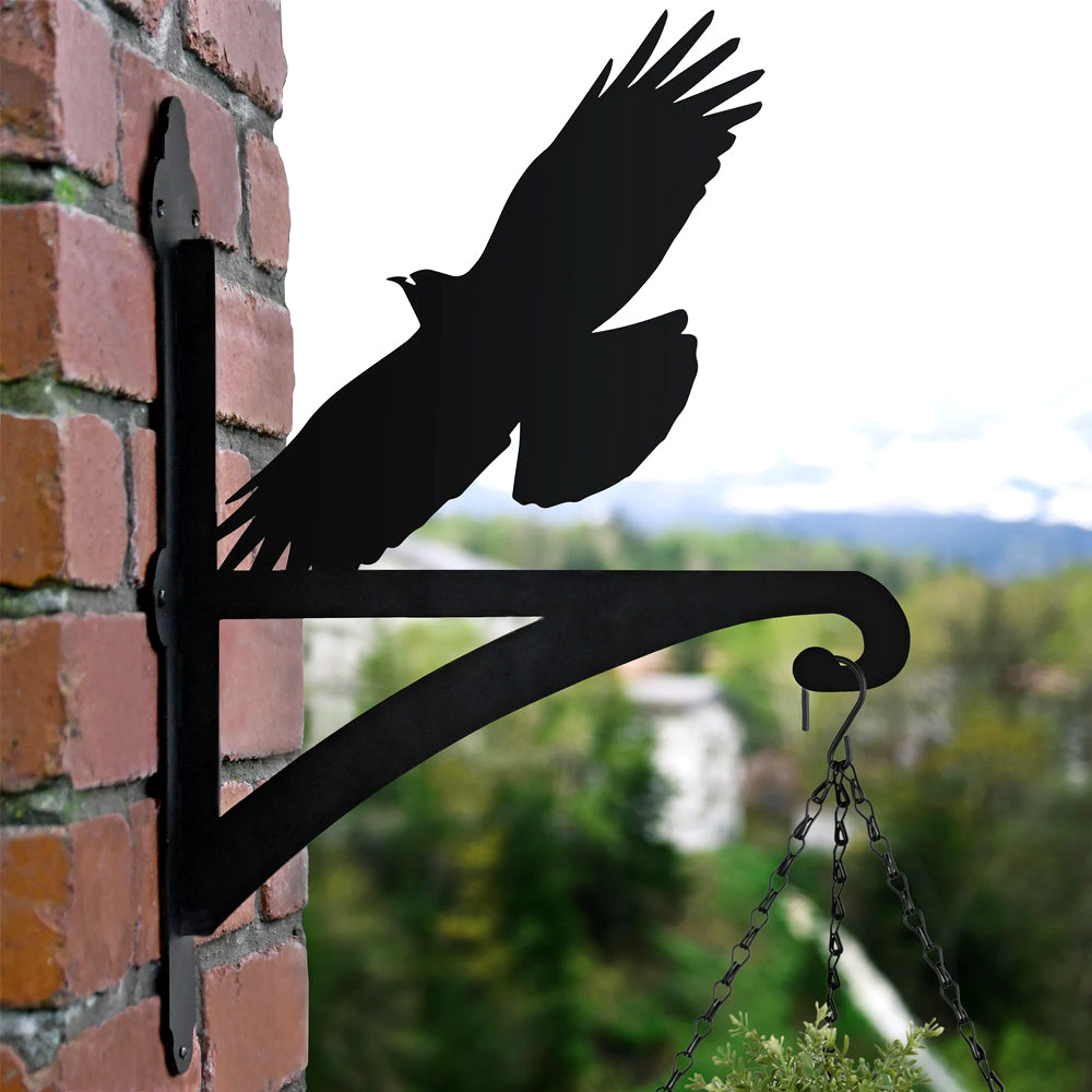 Cornish Chough Metal Hanging Bracket Plant Stand