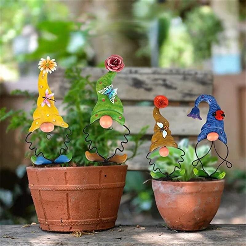 Spring Metal Gnome Garden Decoration