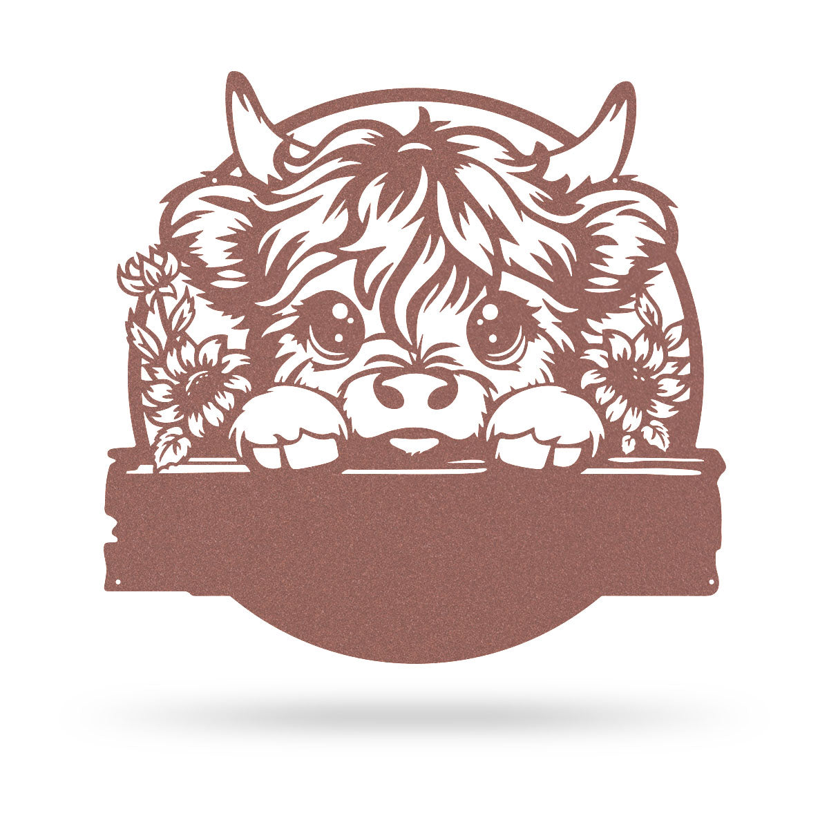 Baby Calf with Sunflowers Monogram Wall Decor