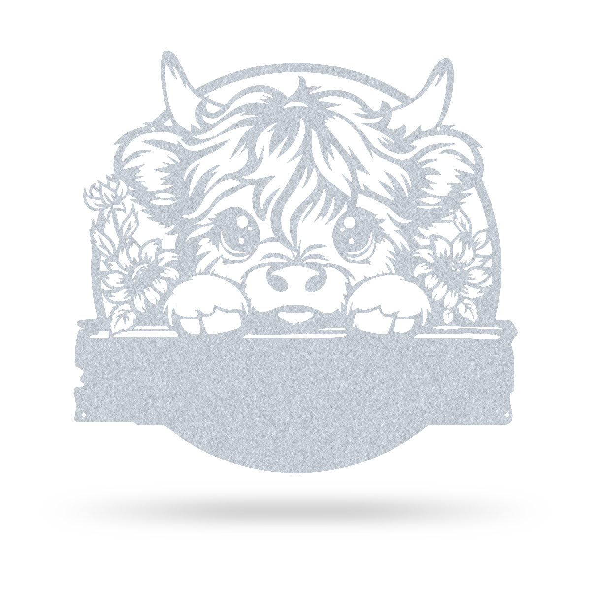 Baby Calf with Sunflowers Monogram Wall Decor