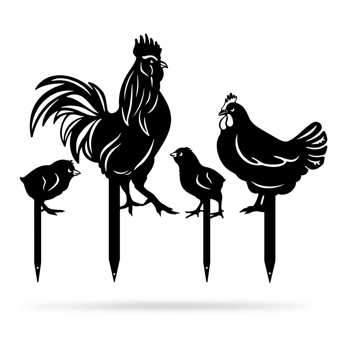 Garden Art - Chickens 4 Pack