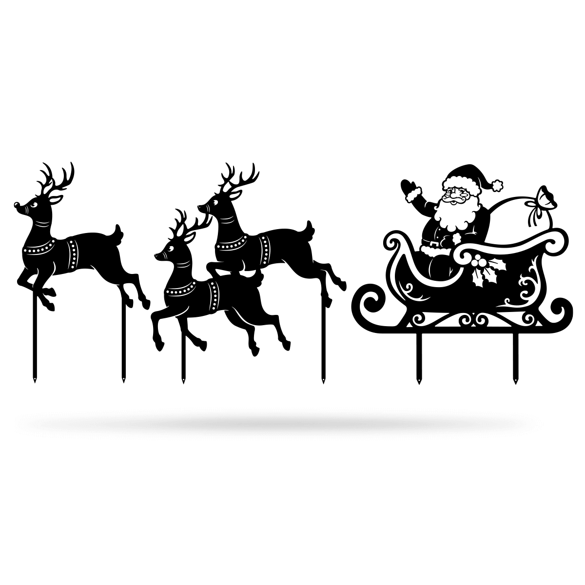 Garden Art - Santa Sleigh Set