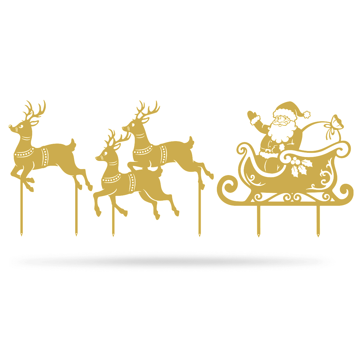 Garden Art - Santa Sleigh Set