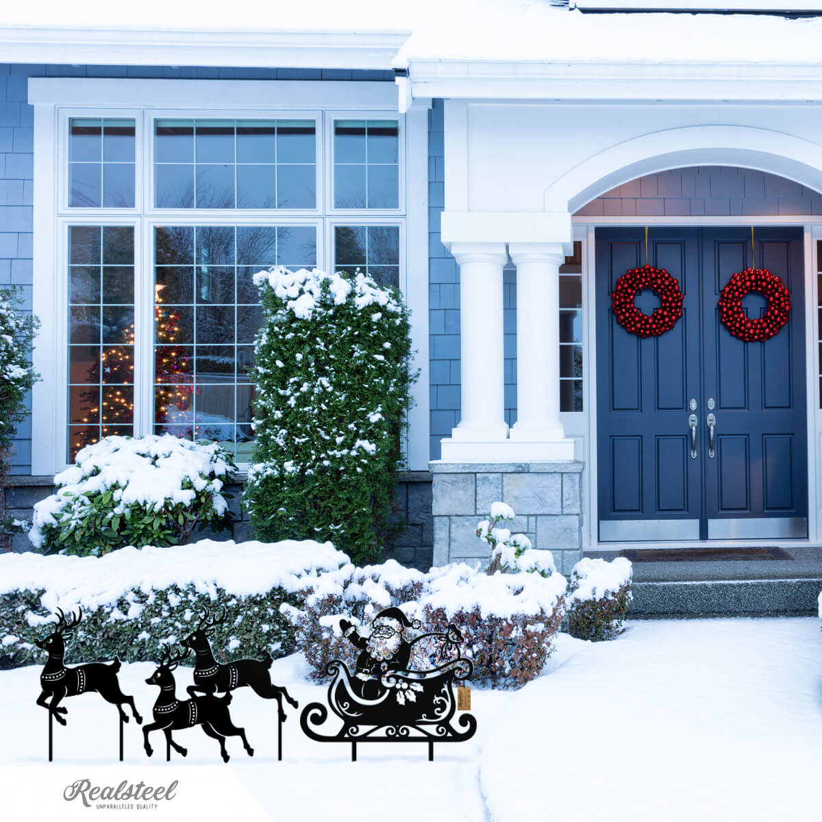 Garden Art - Santa Sleigh Set