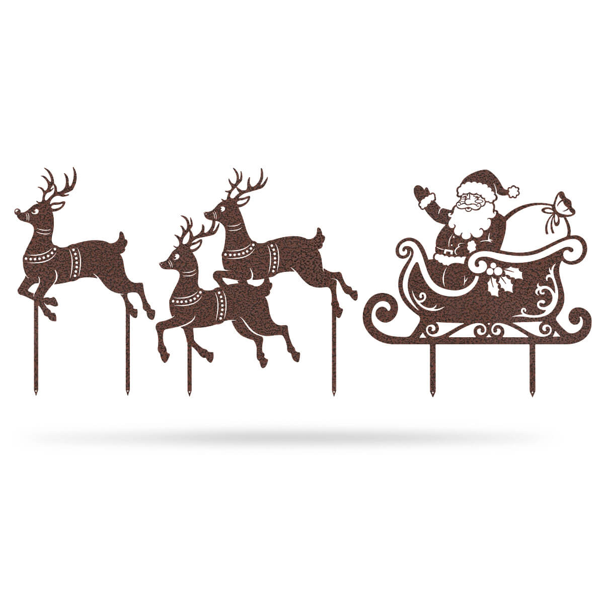 Garden Art - Santa Sleigh Set