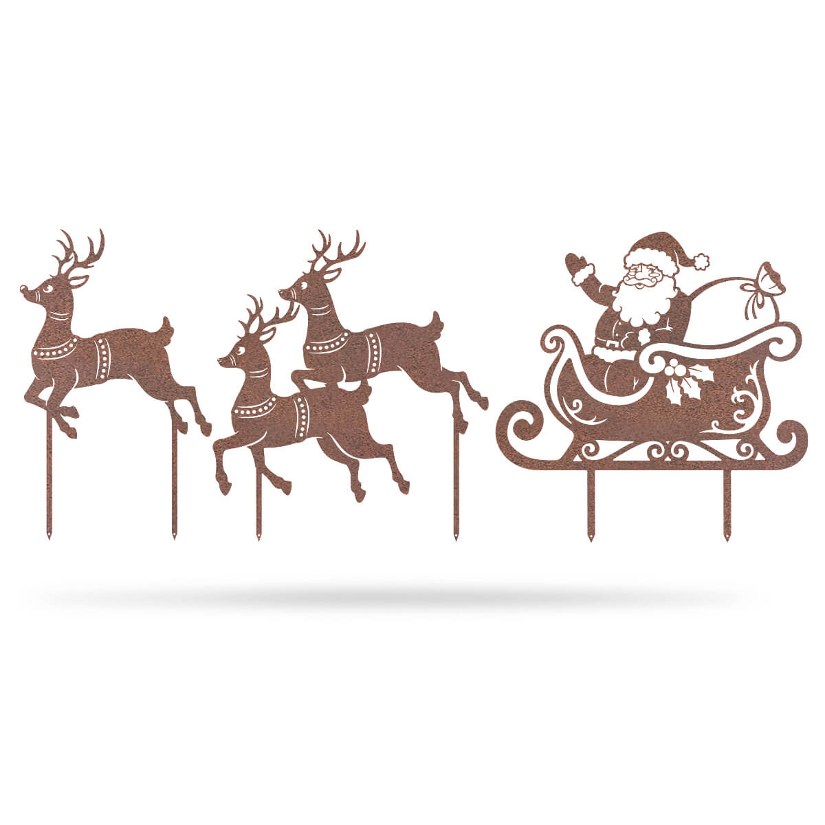 Garden Art - Santa Sleigh Set