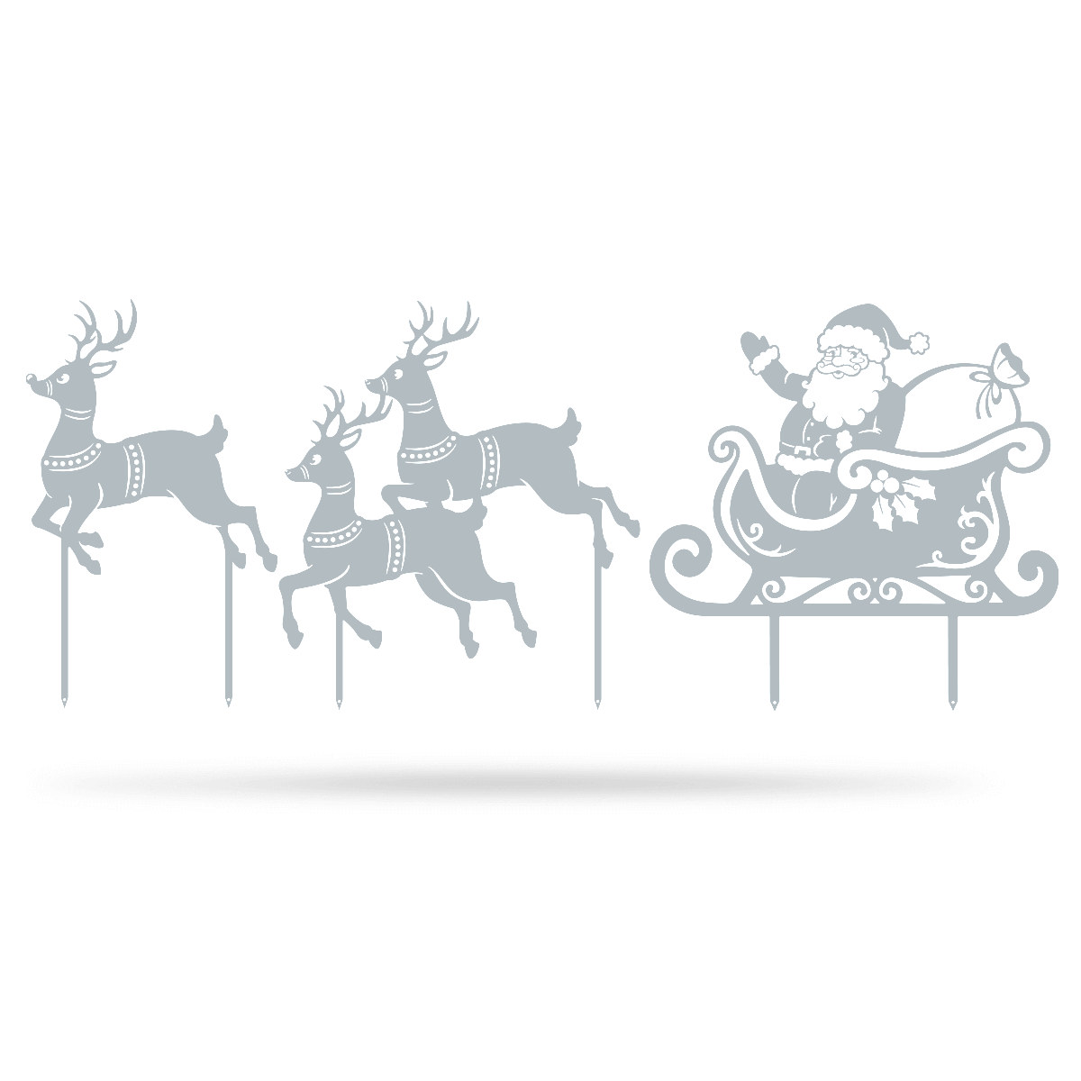 Garden Art - Santa Sleigh Set