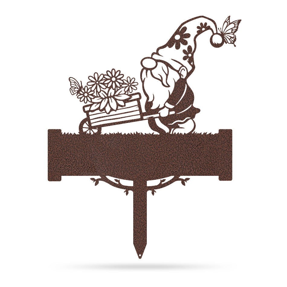 Garden Gnome Monogram Yard Sign