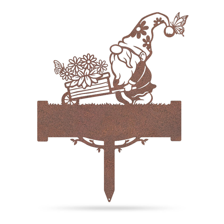Garden Gnome Monogram Yard Sign