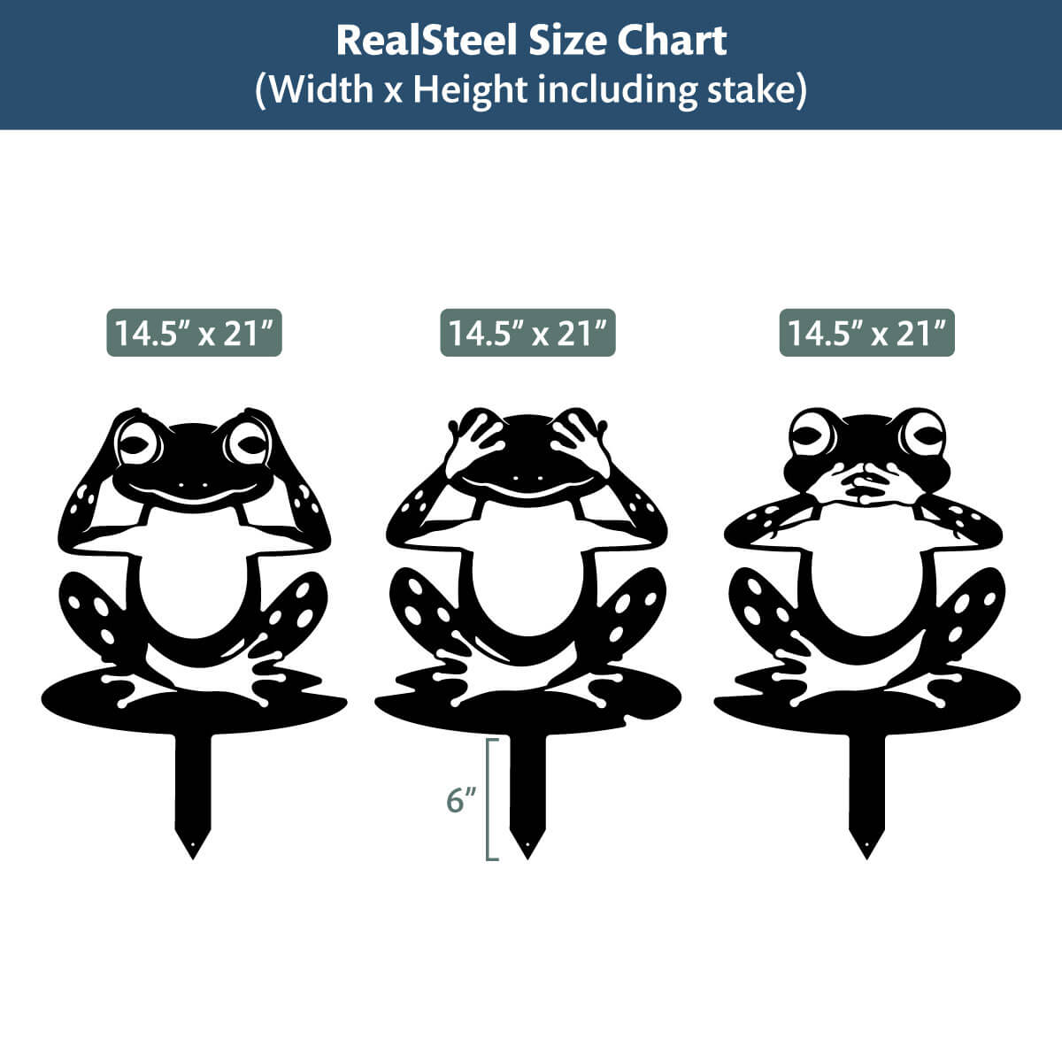 Garden Art - Frogs 3 Pack