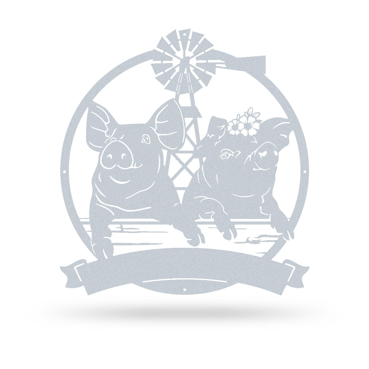 Happy Pigs Couple on a Farmland Monogram