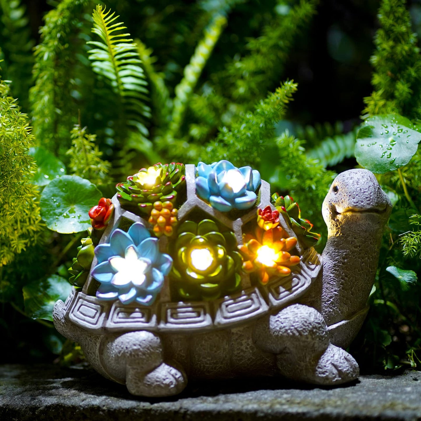Solar Turtle Statue - Garden Decoration Outdoor Statue Succulent Plant Pot