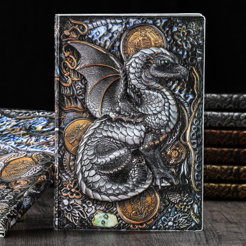 Dragon Retro Relief Leather Notebook