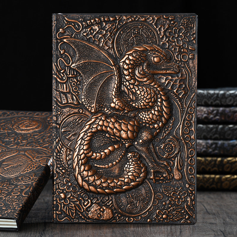 Dragon Retro Relief Leather Notebook