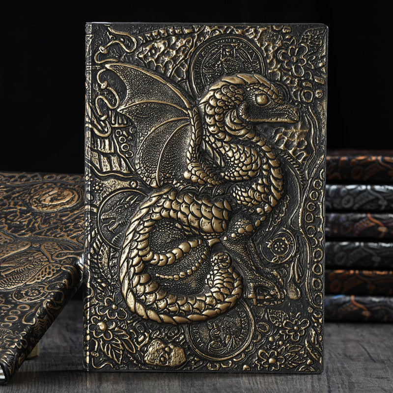 Dragon Retro Relief Leather Notebook