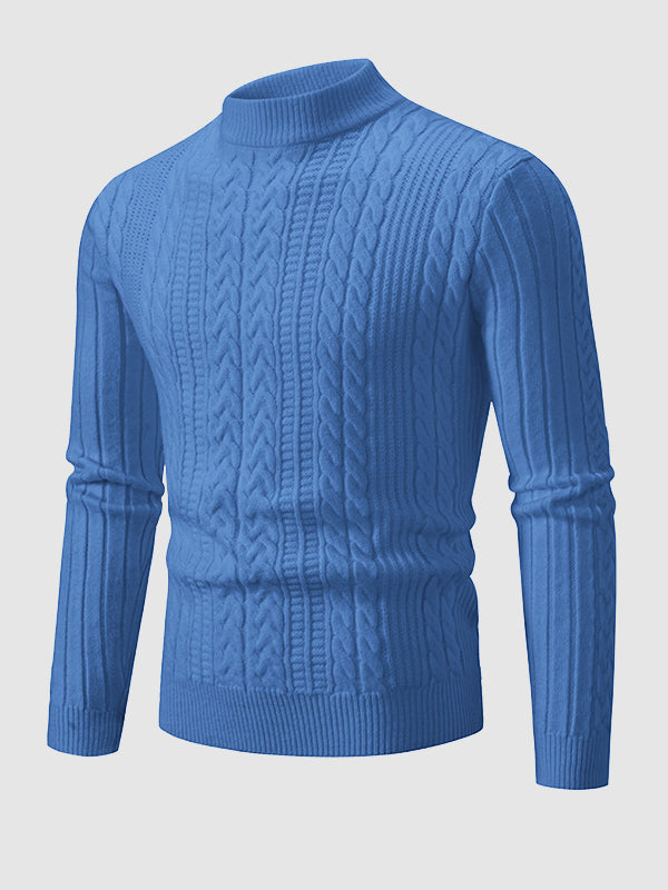 Klassischer Herrenpullover mit geometrischem Muster und schmalem Stehkragen