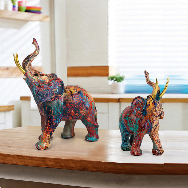 Creative Graffiti Elephant Figurine
