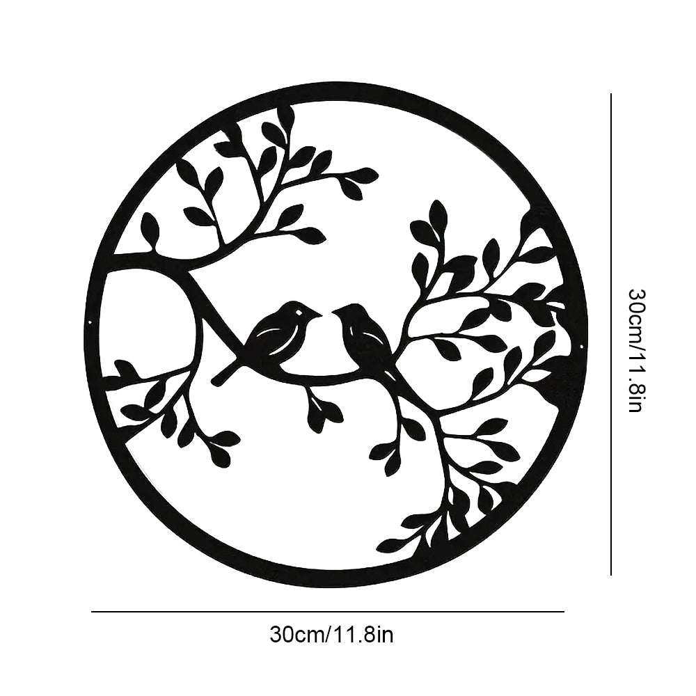 Metal Bird Art Wall Decoration Round Metal Bird Wall Sculpture