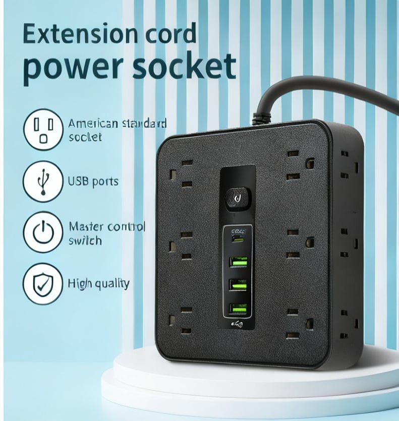 ⚡16-in-1 Power Strip with Switch & Surge Protection,ETL Listed Fireproof Power Strip