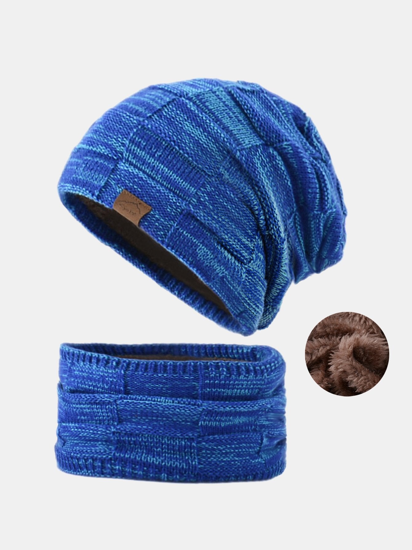Wärmer Beanie-Mütze, Halstuch, Gesichtsschal-Set