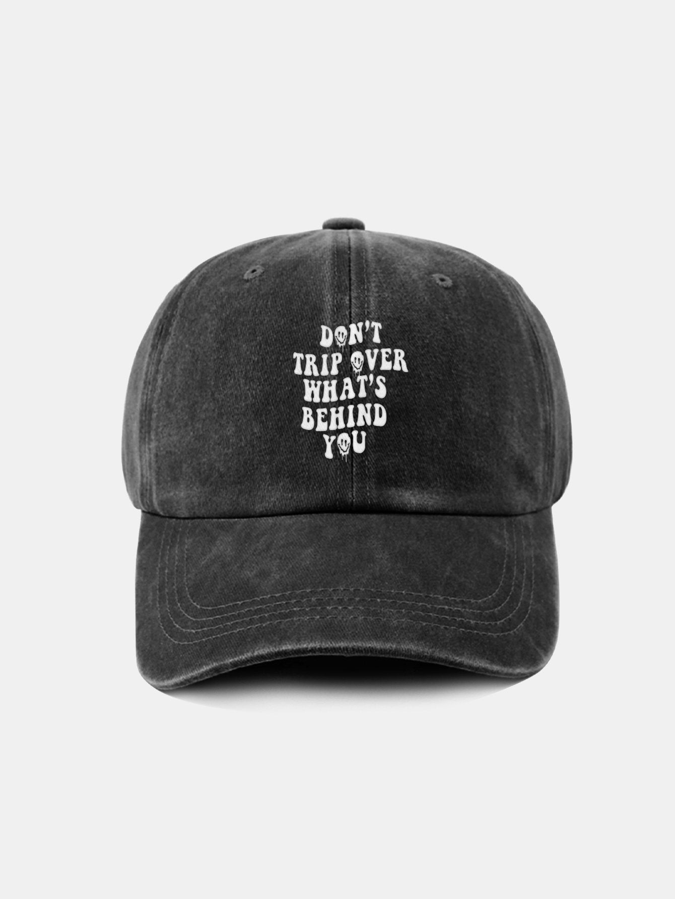 Baseballkappe aus gewaschener Baumwolle im Retro-Stil mit personalisiertem Slogan