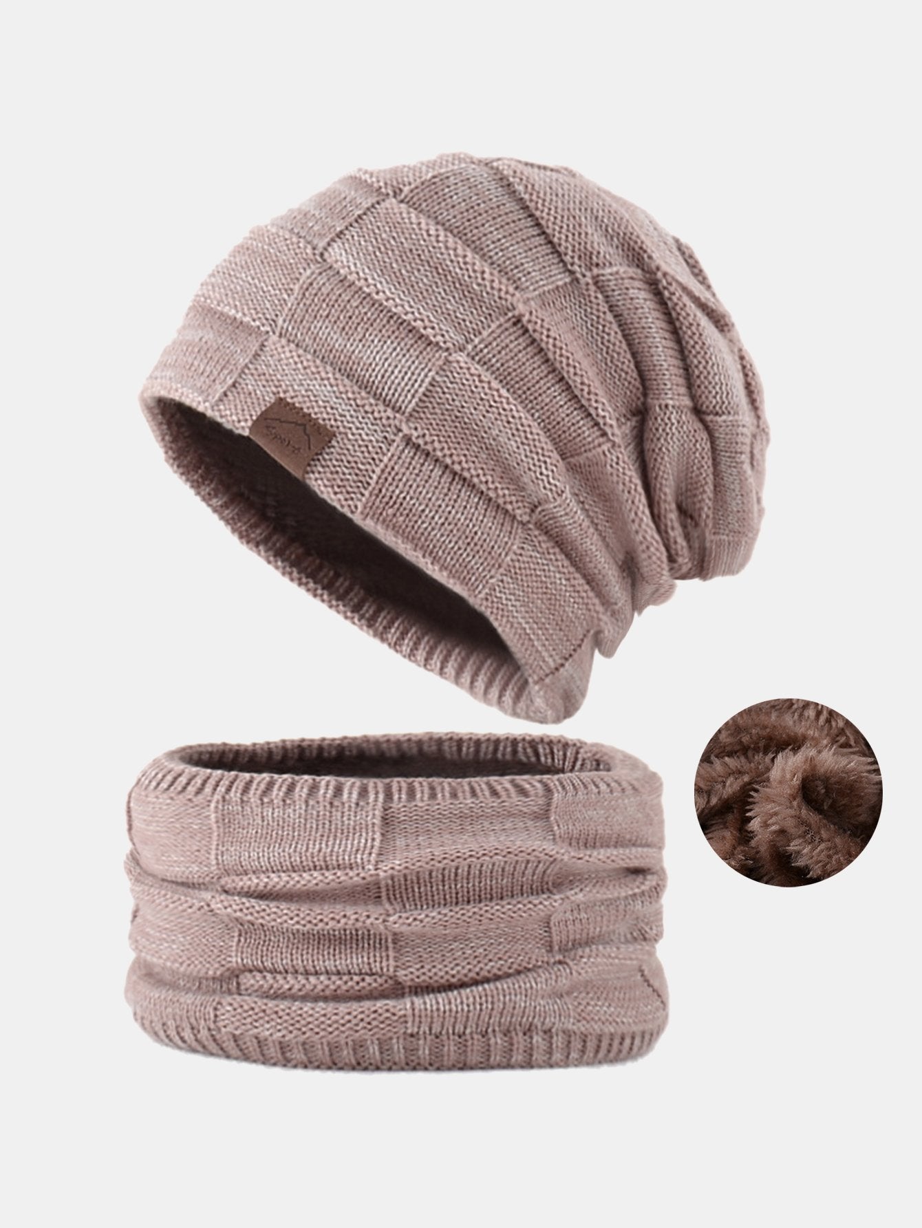 Wärmer Beanie-Mütze, Halstuch, Gesichtsschal-Set