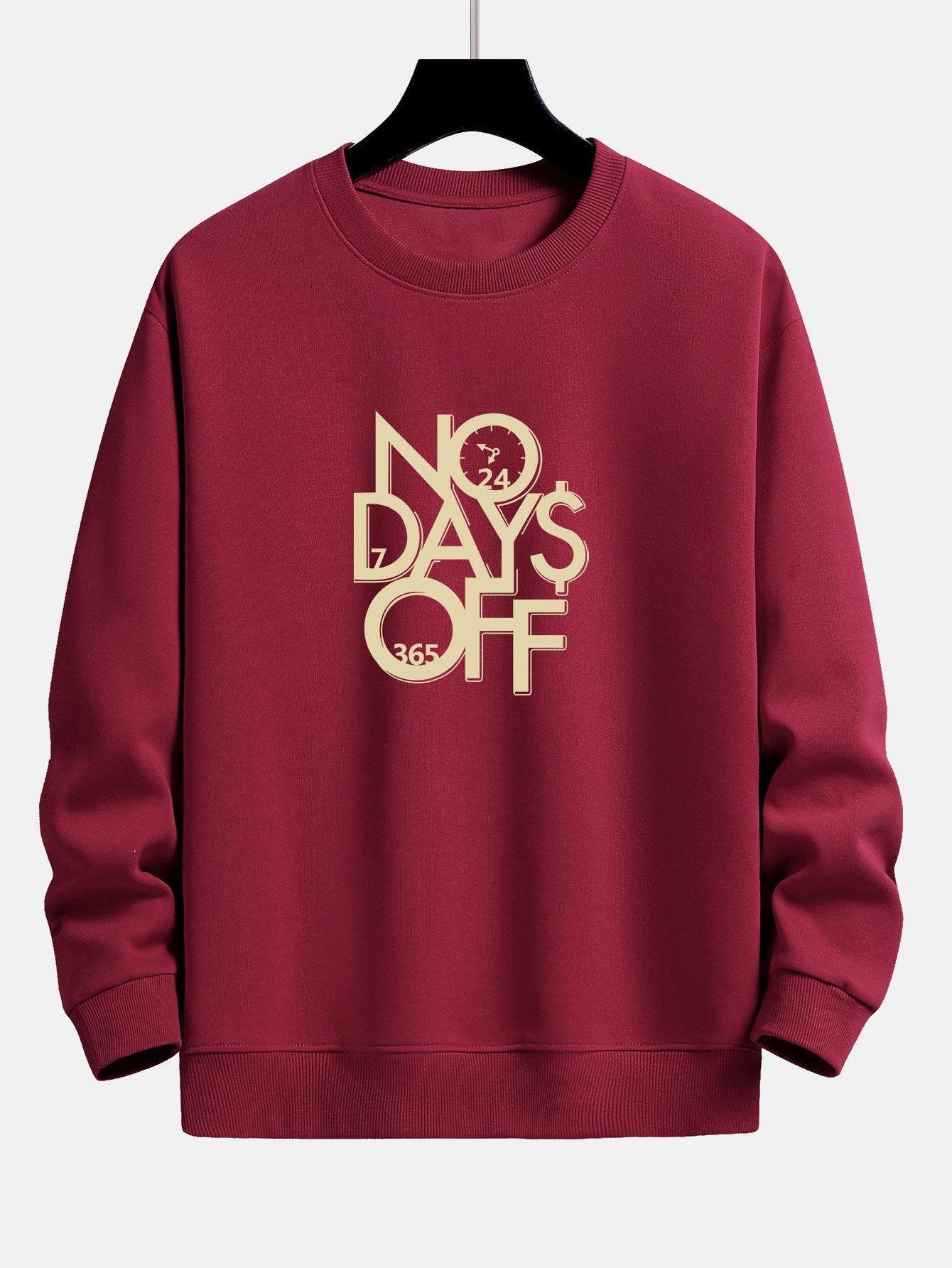 Relaxed Fit Sweatshirt mit „No Days Off“-Print